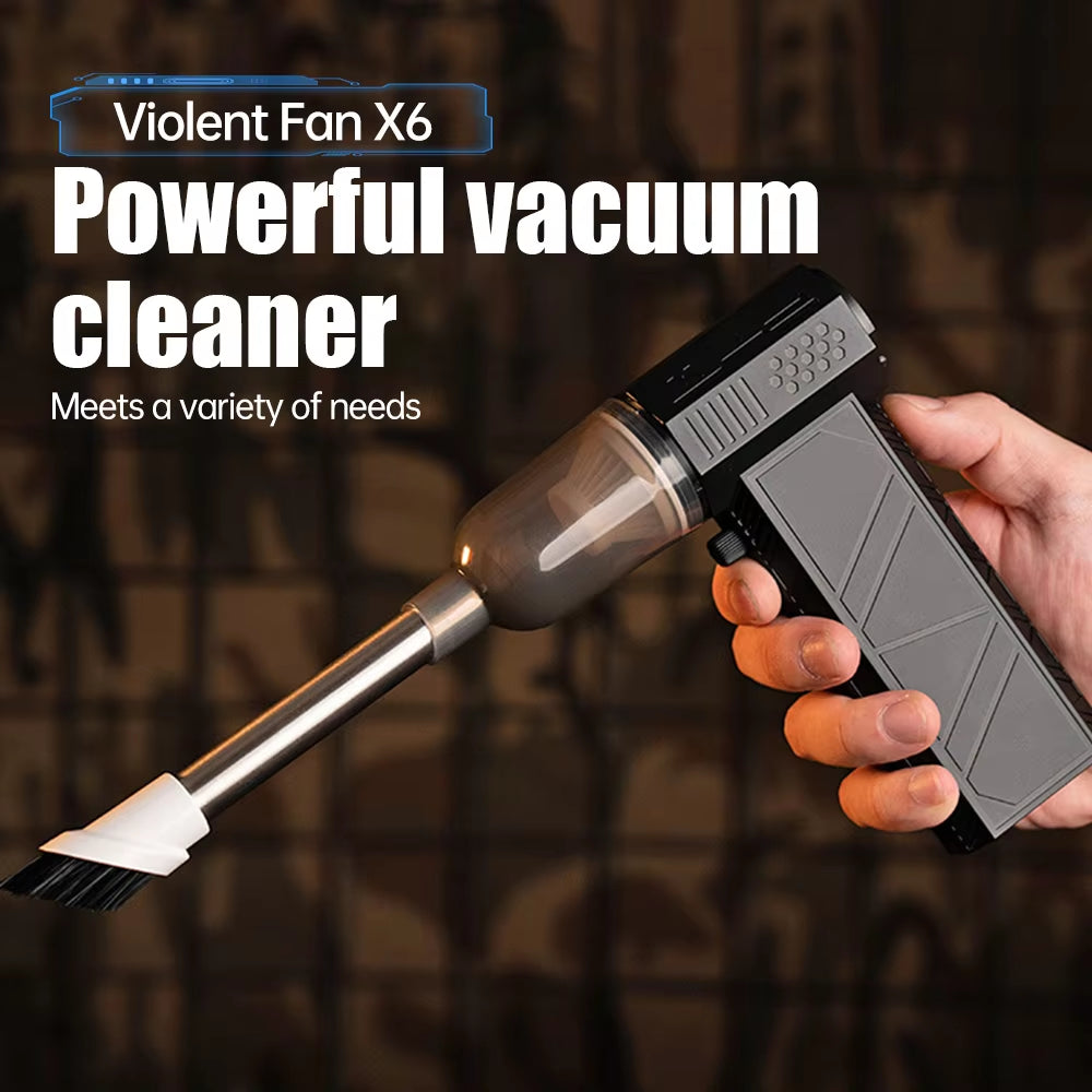 X6 Violent Fan 140000RPM Powerful Air Blower Vacuum Dust Cleaner Type-C Charging Strong Winds 53M/S Brushless Turbo Jet Blower